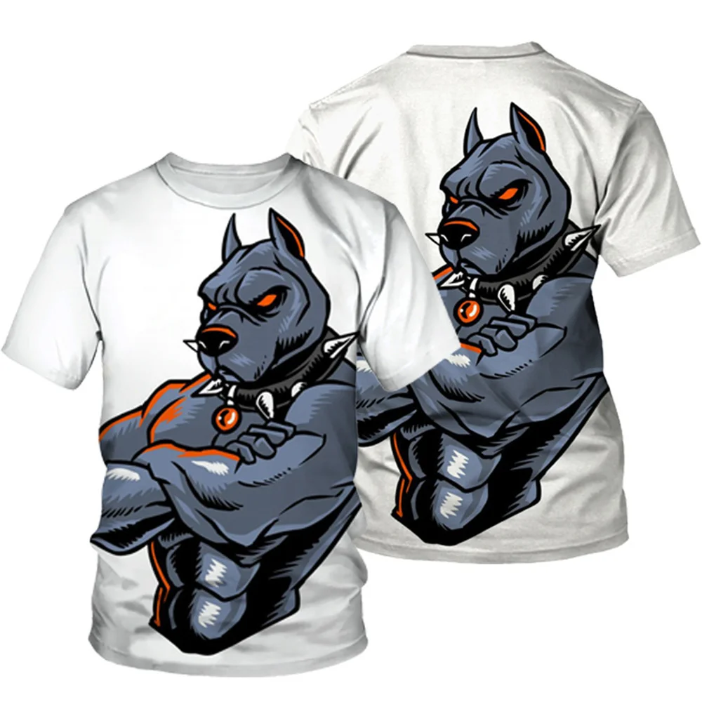 3D Print T Shirts Men Women Fashion Streetwear O-Neck Short Sleeve T Shirt Harajuku Kids Boys Tees Tops 2022 Animal Boxing Dogs