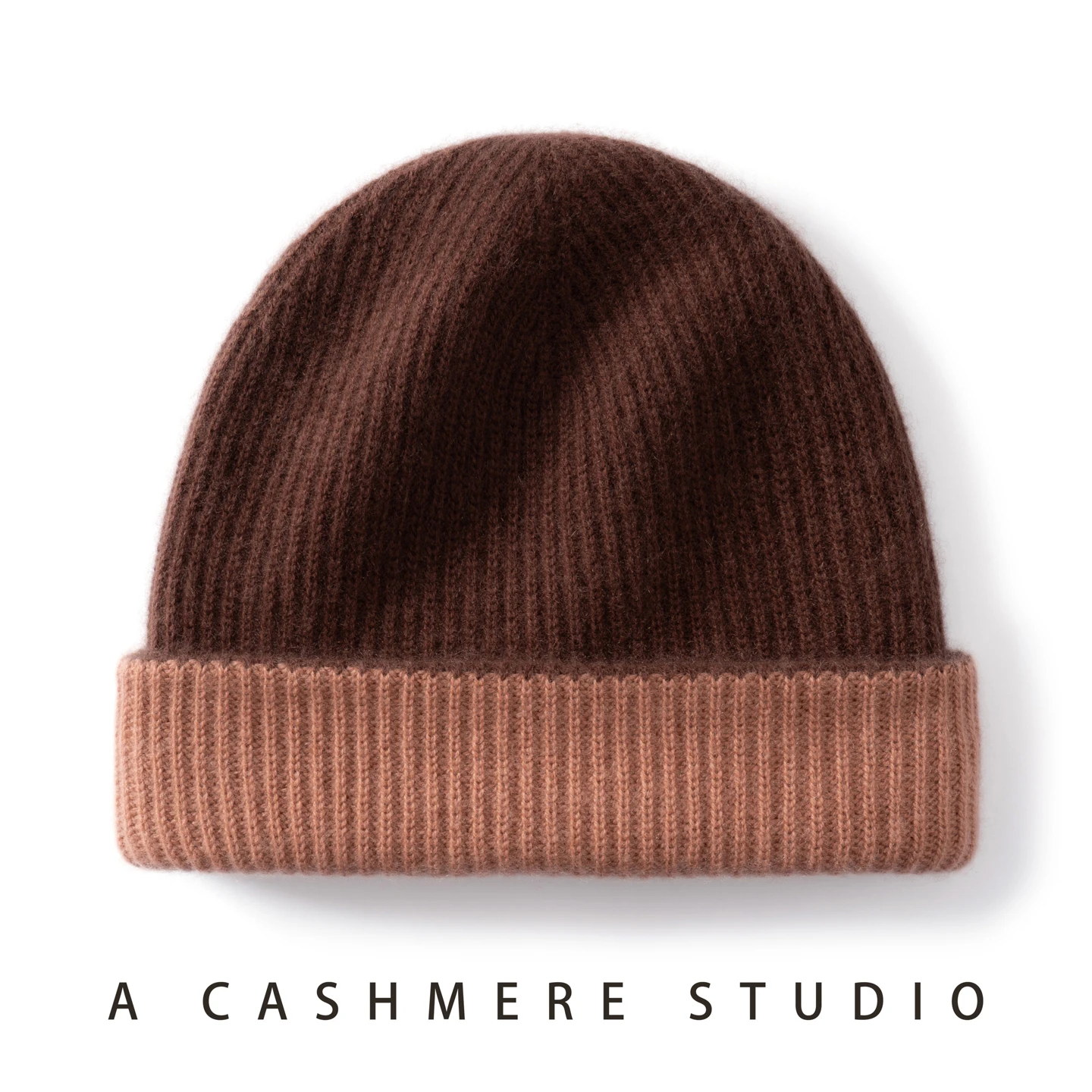 100%Quality Cashmere Hat for Women Outdoor Winter Hat Two-Tone Double-Deck Knitted Hat Soft Cashmere Beanie Thickened Warm Caps