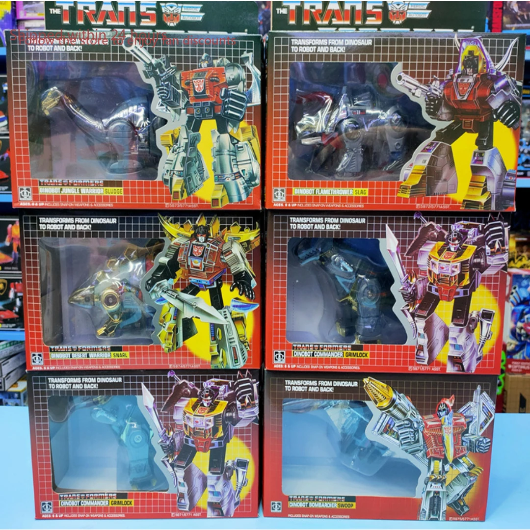 In Stock Transforming Toys G01 KO Dinobots Set OP Steel Rope Kickback Bombshell  Action Figure Toy Gift Collection