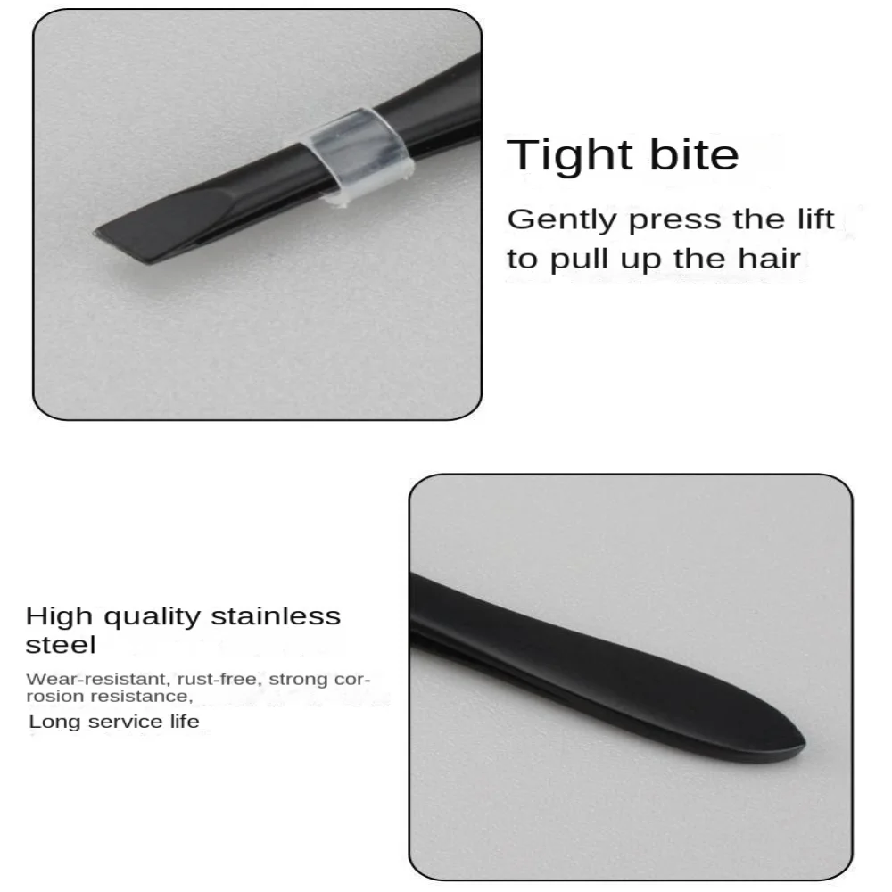 Slant Tweezers Shape Hair Pluckers Cartoon Cat Pattern Spray Paint Eyebrow Trimming Creative Black Eyelash Tweezers Makeup Sets