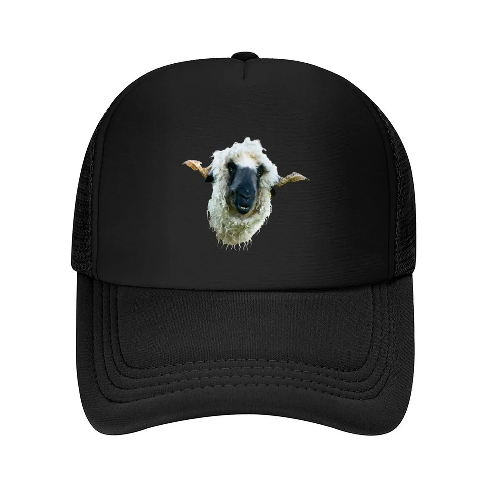 مبتسم Valais Blacknose الأغنام قبعة بيسبول الفاخرة امرأة قبعة فاخرة قبعة أيقونة الشمس الرجال ملابس غولف المرأة