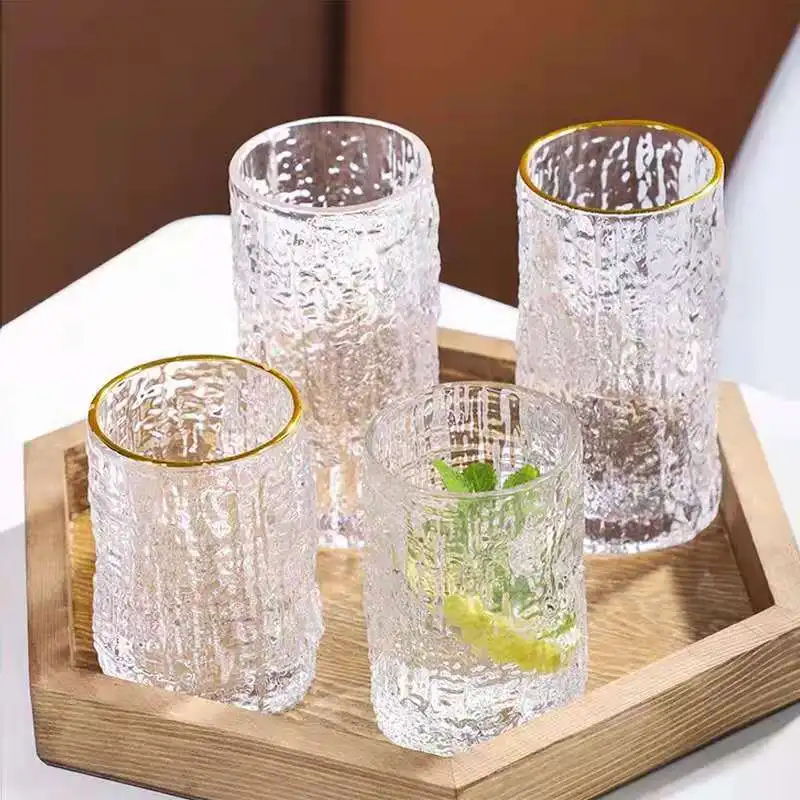 PINNY Bark Pattern Glass Modern Wine Glass Juice Milk Glass Reusable Plastic Glass Cup