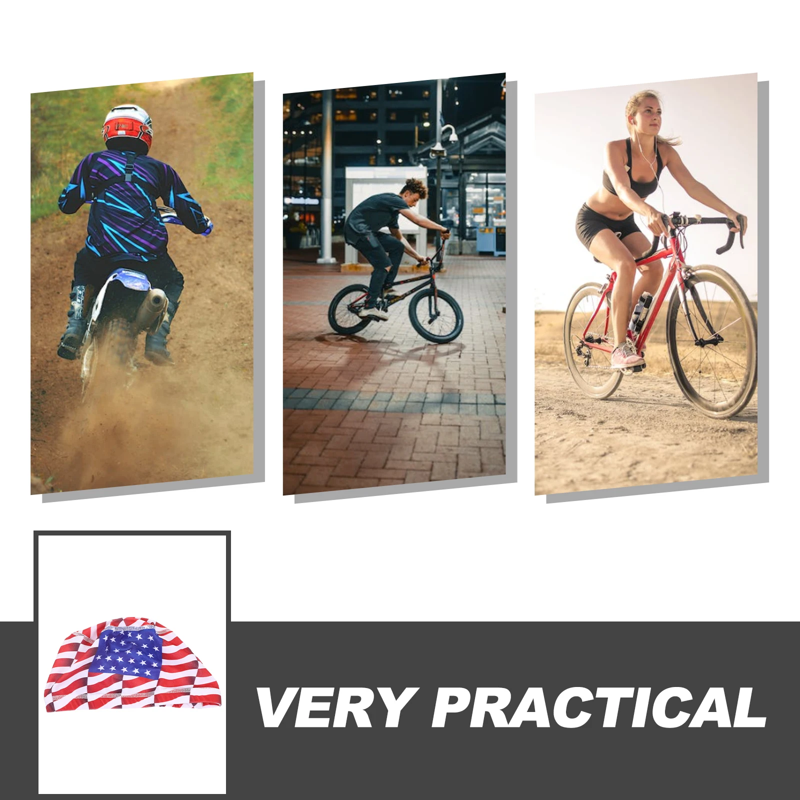 

Quick-Dry Breathable Hat Unisex Lightweight Cycling Motorbike Liner National Flag Print Outdoor Sports Hat