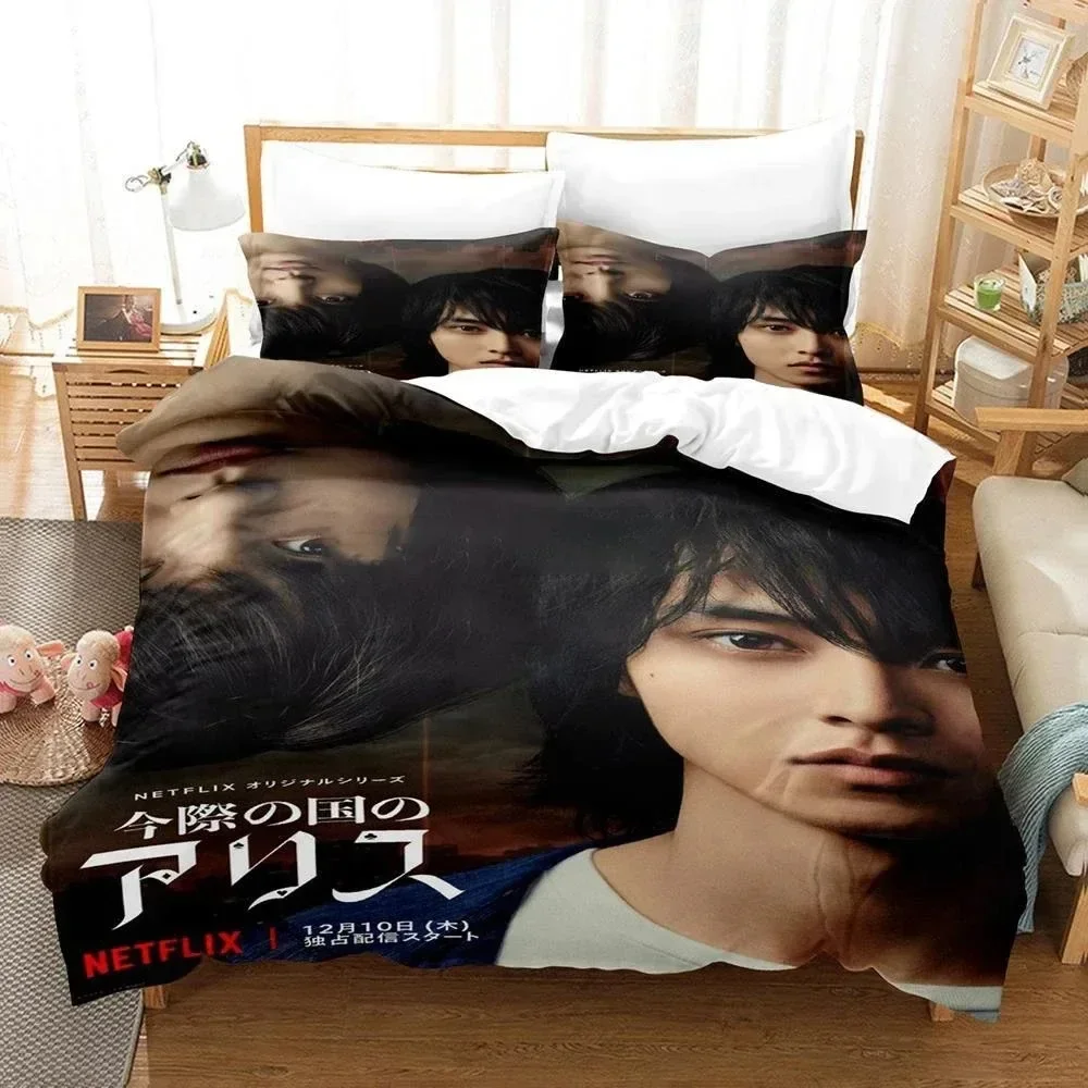 3D Alice In Borderland Season 2 Bedding Set Duvet Cover For Boys Bedroom Single Double Full Queen King Size