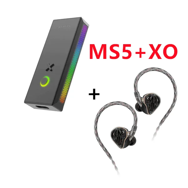 HidizsMS5 4BA+1DD Hybrid 5 Units HiFi In-Ear Monitor Earphone MS5+XO Bundle