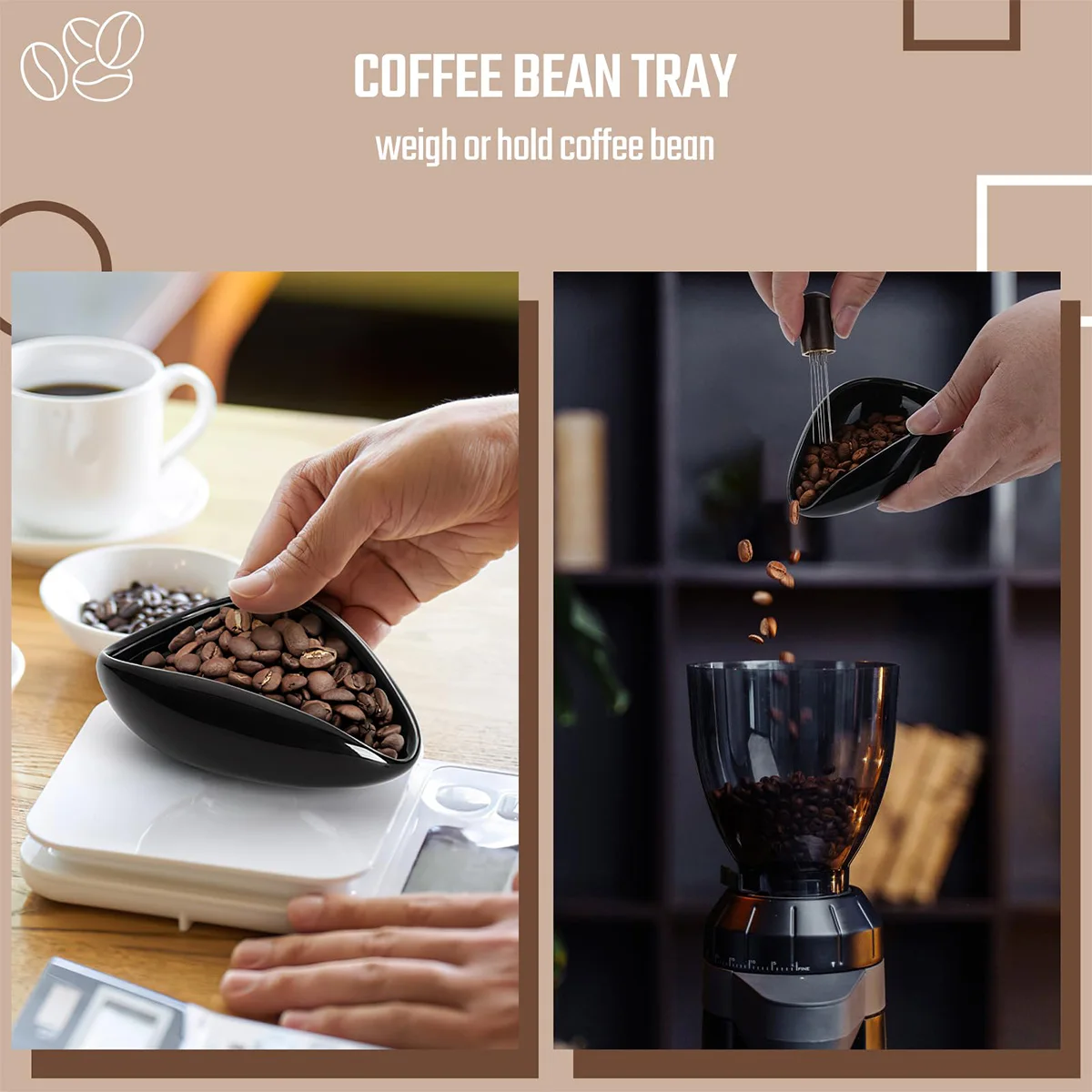 Leeseph Coffee Bean Dosing Cup, Spray Bottle, Coffee Stirrer Set, Ceramic Dosing Vessel Tray Kit, Coffee Lover Gift