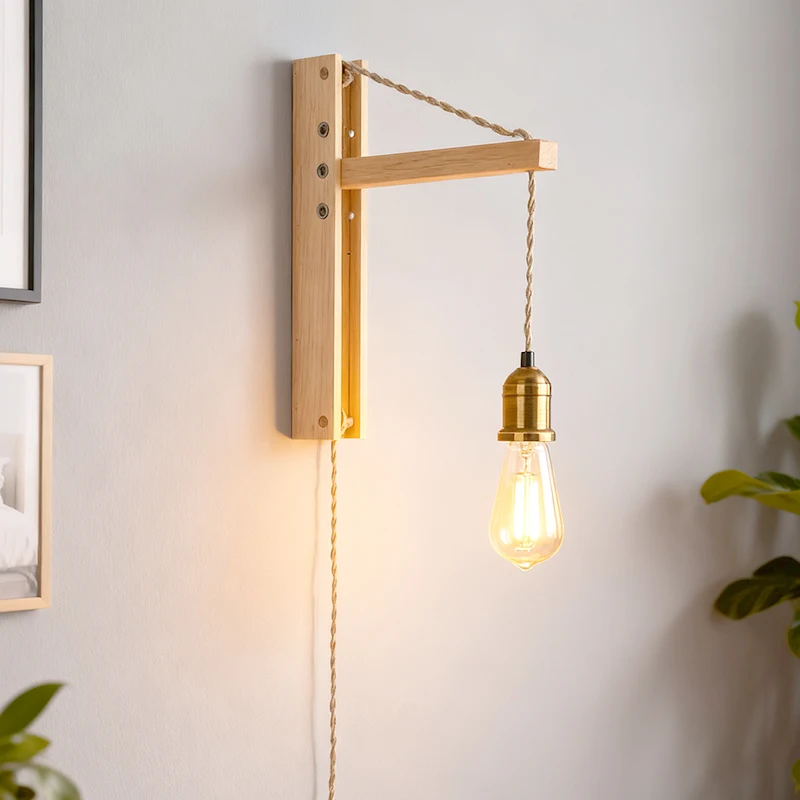 Wandleuchte aus Holz, nordische LED, verstellbar, faltbar, Wandleuchte, Wohnzimmerdekoration, Wandleuchten, Innenkorridor, Dekoration