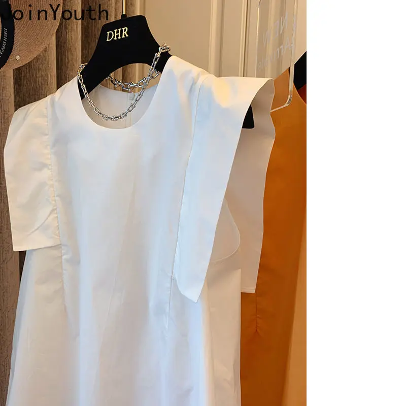 Joinyouth Blouse Women Vintage Korean Chic White Shirts O-neck Sleeveless Loose Blusas De Mujer Korean Temperament Tops Female