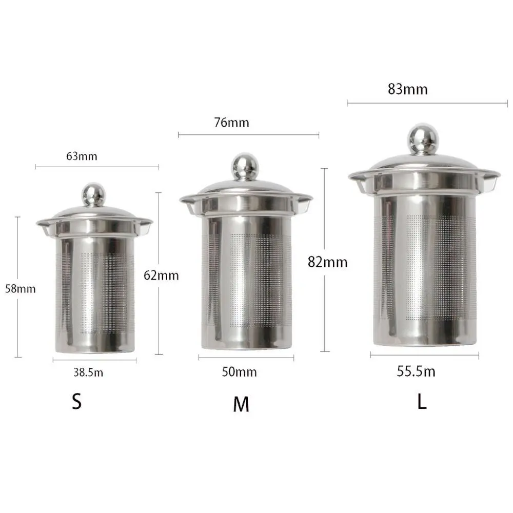 Large Capacity with Lid Stainless Steel Fine Mesh Tea Strainer Teaware Tea Infuser Tea Leaf Filter