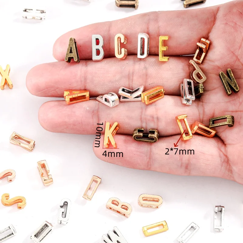 26pcs/set English Alphabet Letters Charms For Jewelry Making  A-Z Small Pendant DIY Bracelet Anklet Earring 10*4mm S123