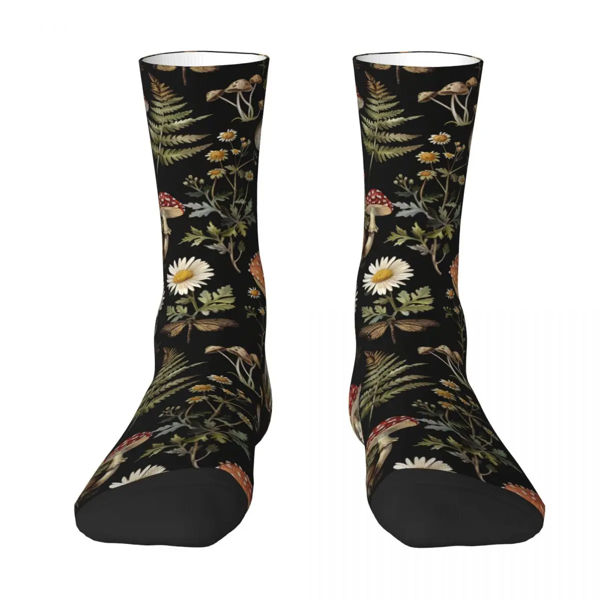 Vintage Forest Mushroom Socks Gothic Stockings Men High Quality Skateboard Socks Autumn Graphic Non Slip Socks