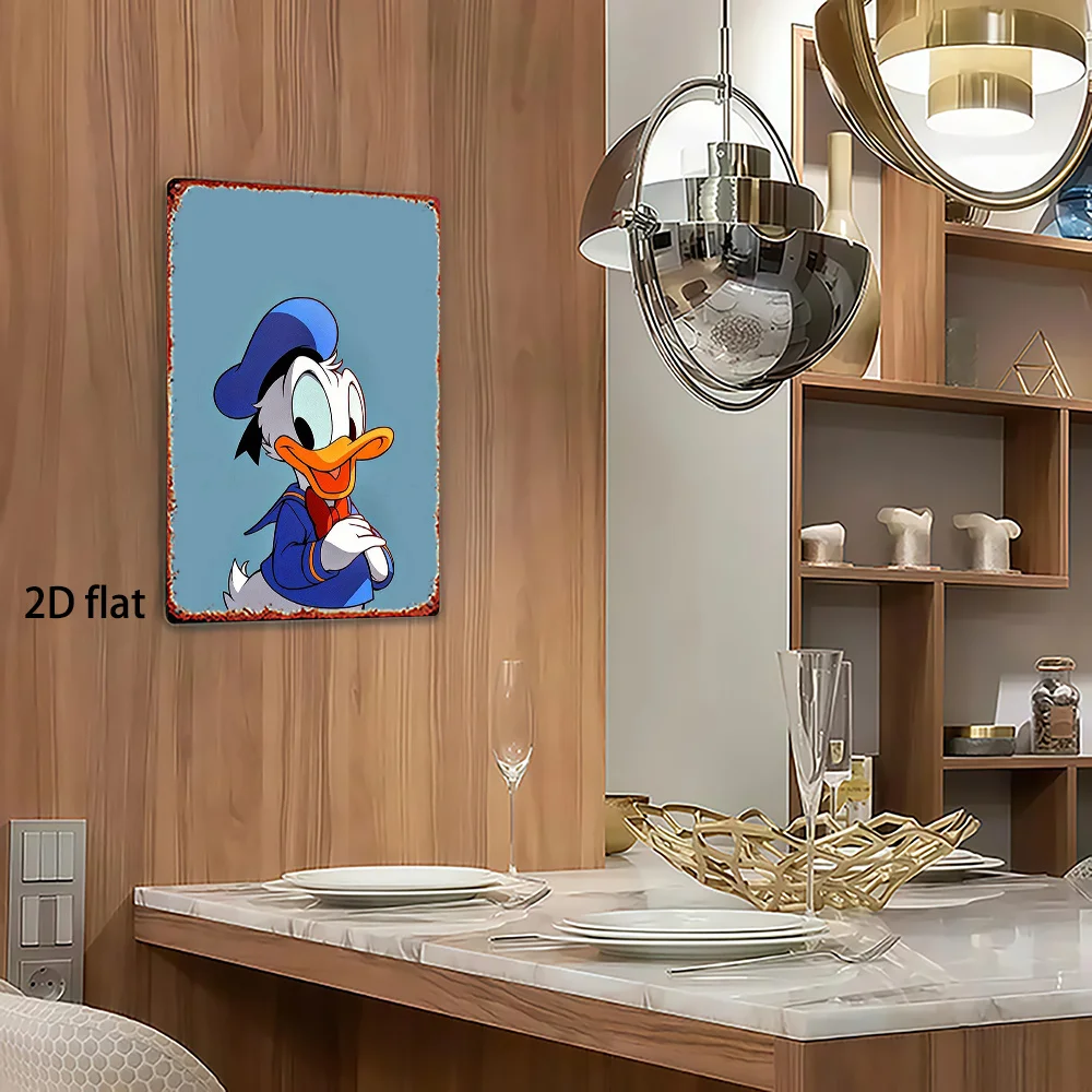 قطعة واحدة من لافتة ديزني المعدنية العتيقة - تصميم ملابس البحارة الرجعية مع فتحات محفورة مسبقًا، هيكل حديد عالي التحمل - ديزني الكلاسيكي