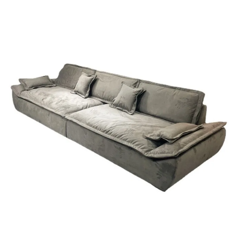 Cat scratching skin Italian light luxury sailing sofa living room small apartment straight row three people minimalist latex tec