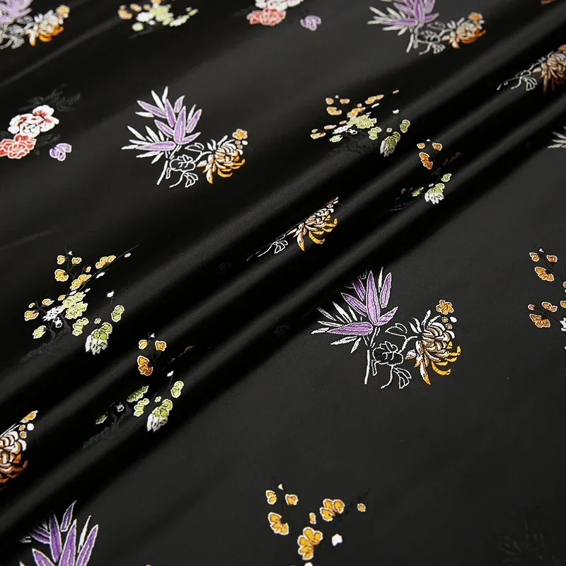 250*75cm Brocade Fabric Material with Beautiful Flower Pattern DIY Sewing Dress Needlework Cloth