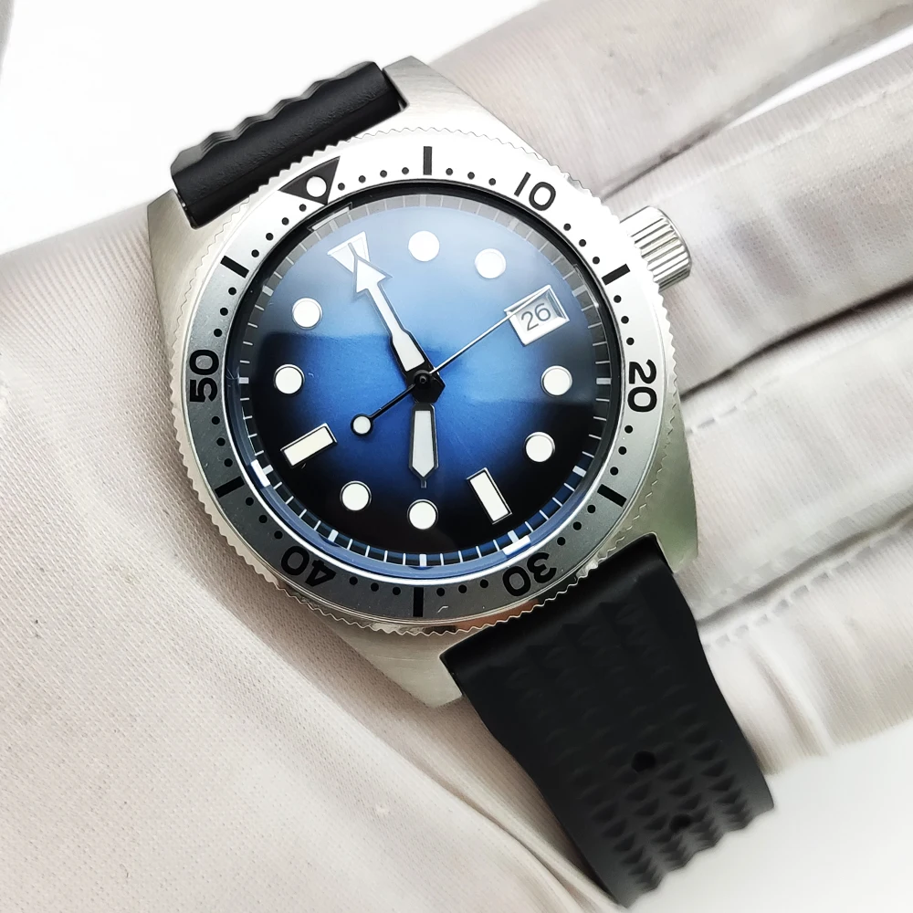 Luxury 38mm automatic light blue men\'s mechanical AR blue film sapphire watch luminous Japan NH35 stainless steel watch