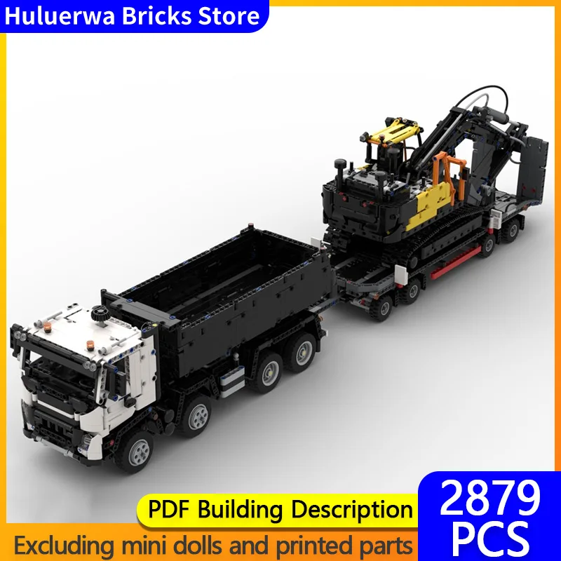 

Speed Hypercar Model MOC Building Bricks FMX Transport Truck, Trailer And EC230 Excavator Modular Technology Gifts Holiday Toys