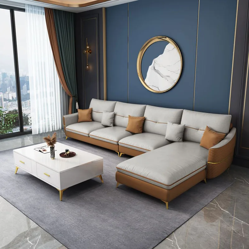 Latest Simple Italian Design Technology Cloth Home Furniture Wholesale Price Customized Modern Sectional Living Room Sofas