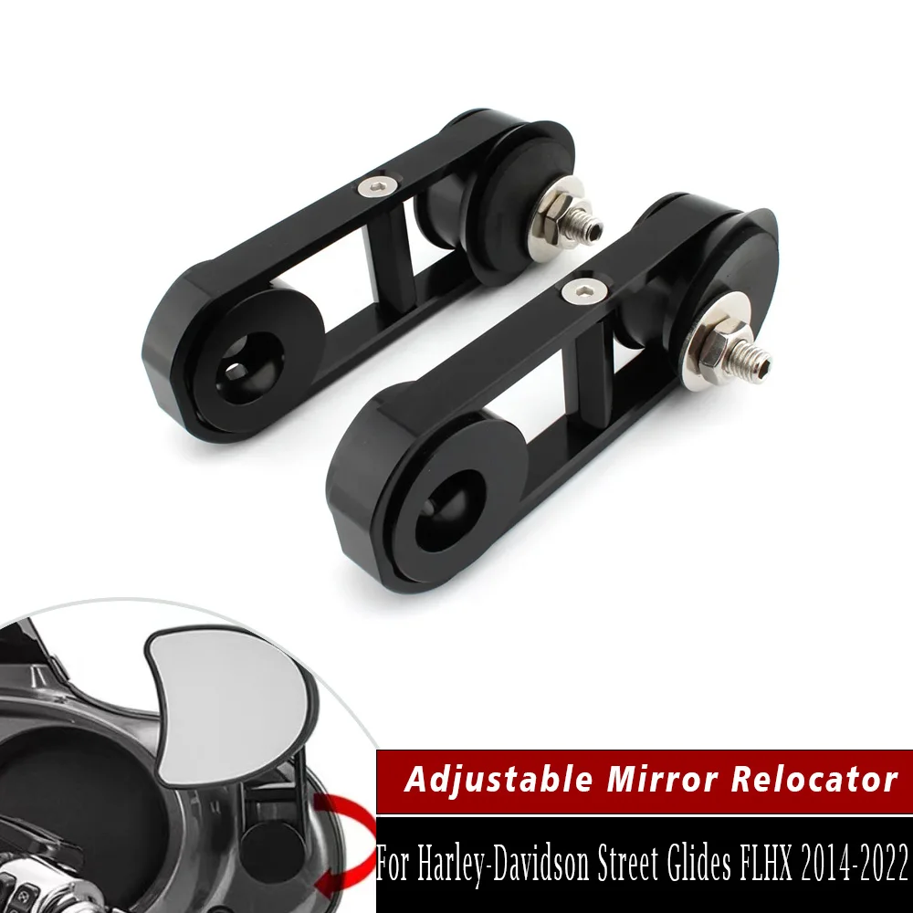 

Motorcycle Adjustable Drop Mirror Relocator Mount Kit For For Harley Touring CVO Street Glide Special FLHX 2006-2013 2014-2022