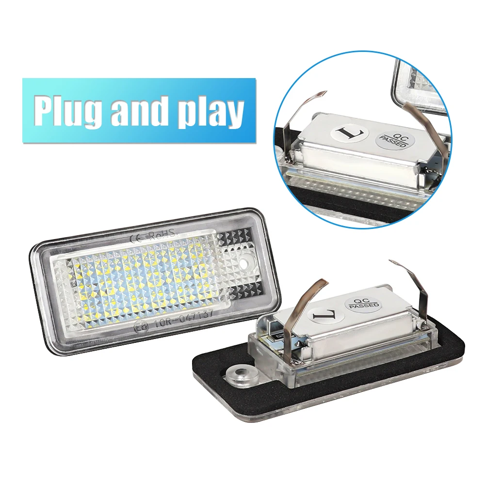 Error Free White LED Car License Plate Light Bulbs Accessories For Audi A4 S4 B6 B7 A3 S3 8P A6 C6 4F S6 A8 S8 D3 4E Q7 RS4 RS6 view 4