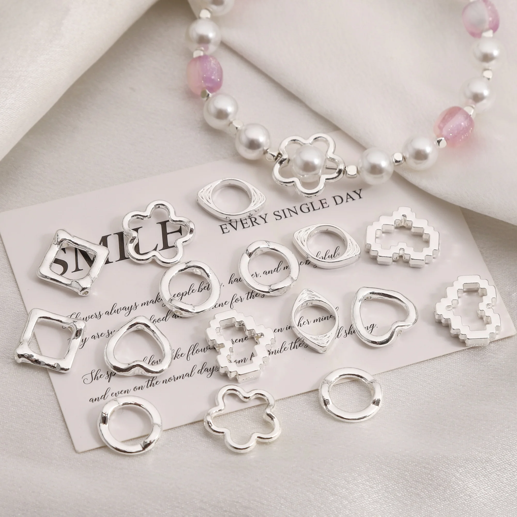 

1 шт. Серебряная подвеска-клетка из сплава с полым сердцем, круглым бриллиантом, цветком и защитой от сглаза, для изготовления ювелирных изделий своими руками: ожерелий, браслетов, серег