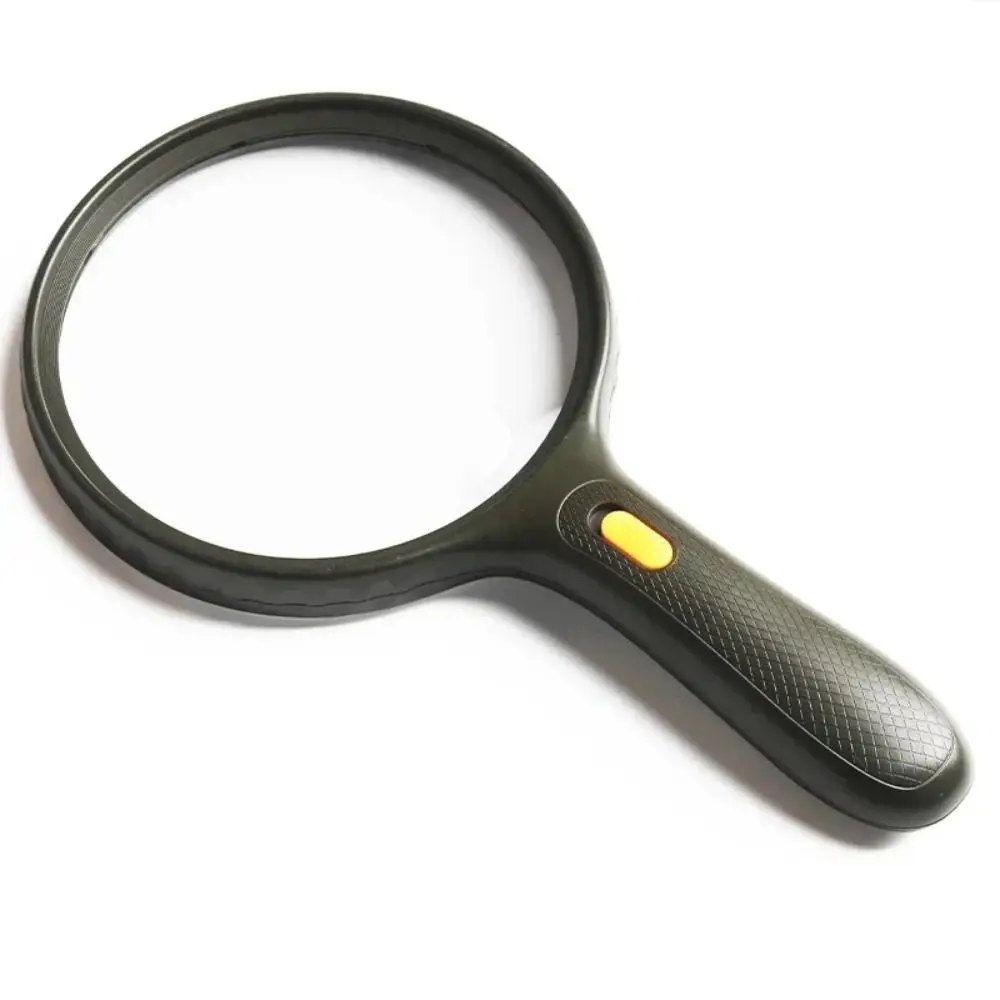 Handheld 138mm Magnifying Glass Reading Durable Backlit Magnifier Black High Definition 1.8X/5X Magnifying Glass Gifts