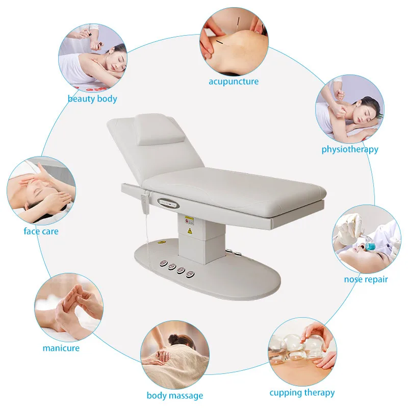 

Electric Cama Spa Bed Cama Lash Cosmetic Bed Beauty Facial Massage Aesthetic Bed Spa with Led Light Bottom