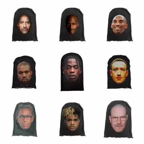 Celebrity Magic Face Mask Fashion 3D Printed Mesh Bandana Hood Funny Elastic Headgear