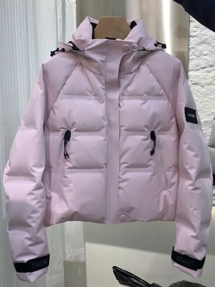 Pink ort down Jaet Donna Thiened Du down Parka Cappotto invernale Coreano Sle Pendolarismo Vento Sle Taglio dritto 2024 Inverno