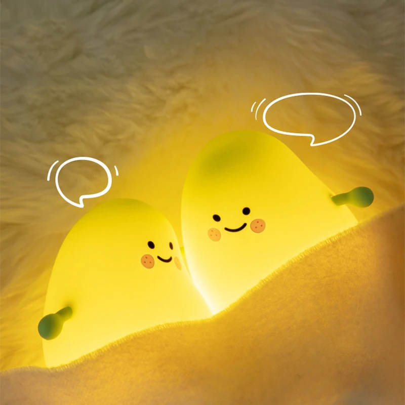

Поп USB перезаряжаемый ночник Манго силиконовые ночники сенсорный датчик спальня прикроватная лампа для кошки с пультом дистанционного управления для детей детский подарок