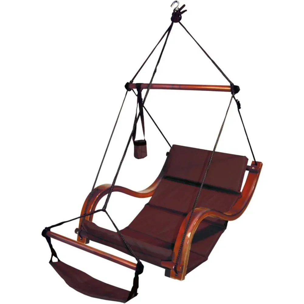 

Hanging Hammock Lounger Chair In Burgundy|