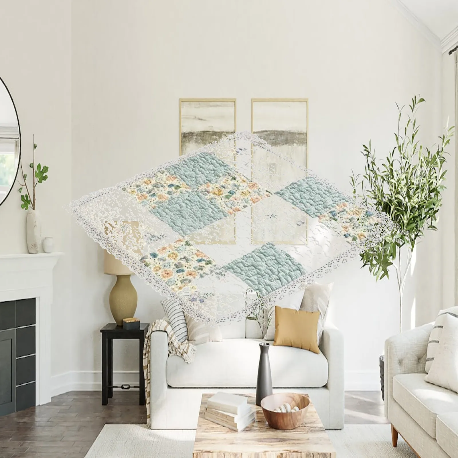Square Dining Chair Pad All Seasons Use Tied Chair Cushion Breathable Floral Print Seat Pad for Students, Office Workers