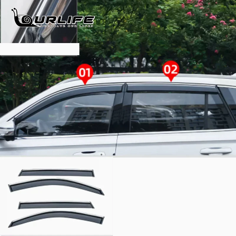 For Geely Monjaro Grand Koleos 2022 2023 2024 Window Visor Awnings Shelters Vent Shades Sun Rain Deflector Guard Accessories