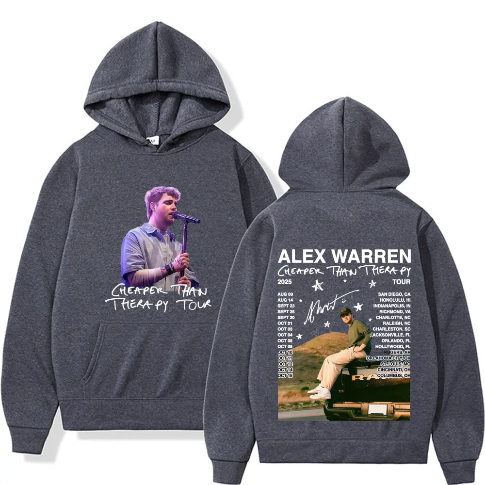 Alex Warren Cheaper Than Therapy Tour 2025 Pullover Men's Clothing Oversized Loose Hoodie Unisex High Quality Classic Sweatshirt