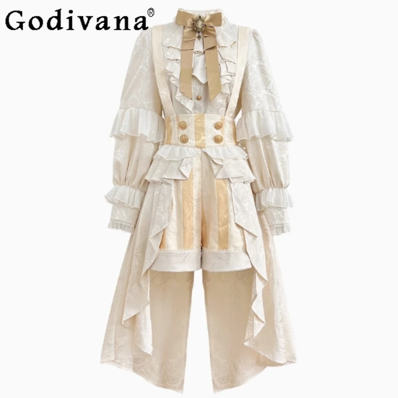 

Lolita Prince Goth Kawaii Women Cosplay Costumes Y2K Lolita Vest Shorts Set Prince's Suit Lolita Vest Shorts Clothing Outfits