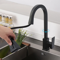 Smart Kitchen Faucet with Pull-Out Sprayer Single Hole Swivel 360° Sink Mixer Tap Hot and Cold Water Sleek Design