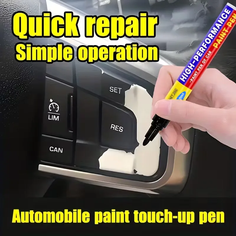 20ml Car Button Paint Repair Pen | Black Touch-Up | Fix Interior/Steering Wheel/Dashboard Scratches |Leather Seat Color Matching