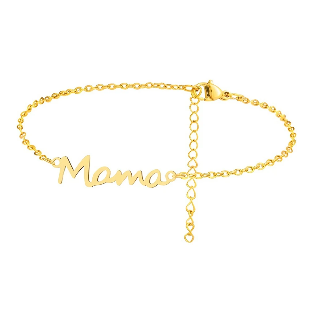 Stainless Steel Bracelets Letter Mama Pendant Chains Fashion Charms Bracelet For Women Jewelry Party Lover Mum Mother\'s Gifts