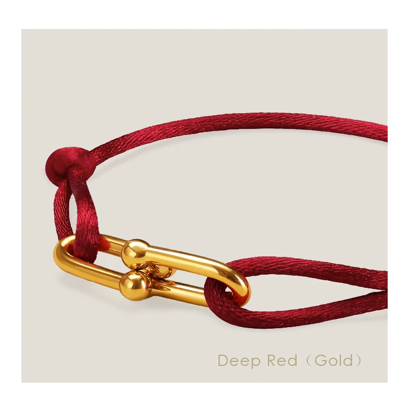 MOONLIGHT Classic Adjustable U-Shape Charm Bracelets for Women High Quality Silk Rope Bracelet Female Jewelry Gifts Wholesale