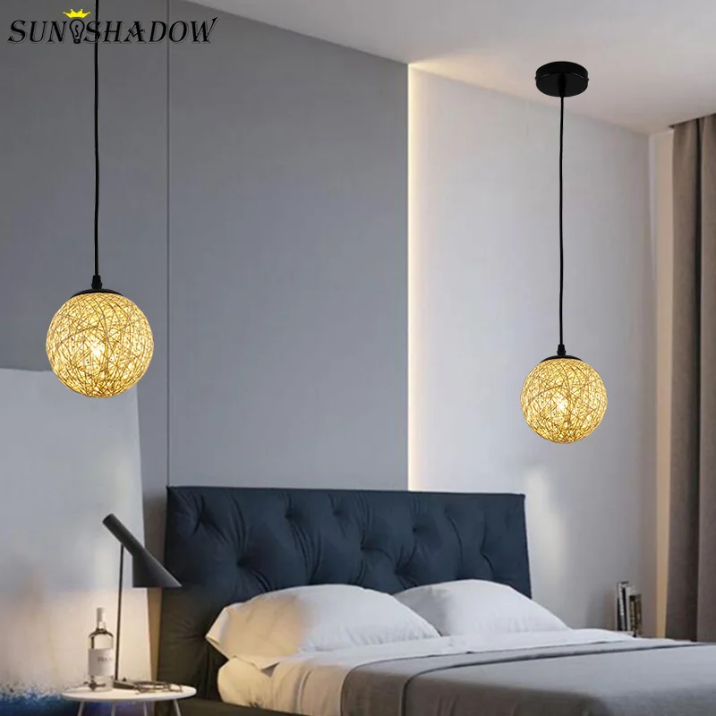 

Modern Led Pendant Light 110V 220V Black Pendant Lamp Bedside Light for Living room Bedroom Dining room Kitchen Hanging Lamp