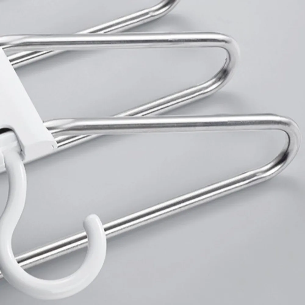 

6 Layers Foldable Pants Hangers Stainless Steel Rotatable Multifunctional Trouser Rack Durable Anti-Slip