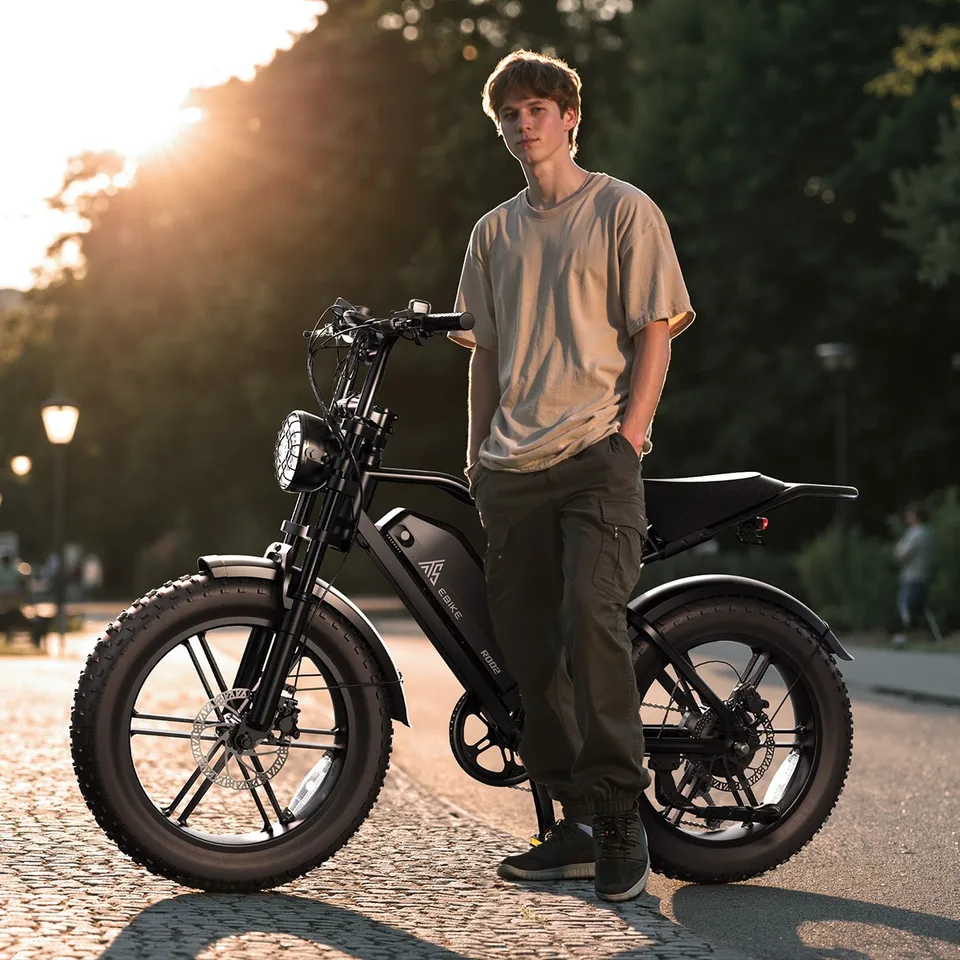  20"Electric Motorcycle 1500W Peak 32MPH 48V 15/25AH Battery Electric Bike US image 3