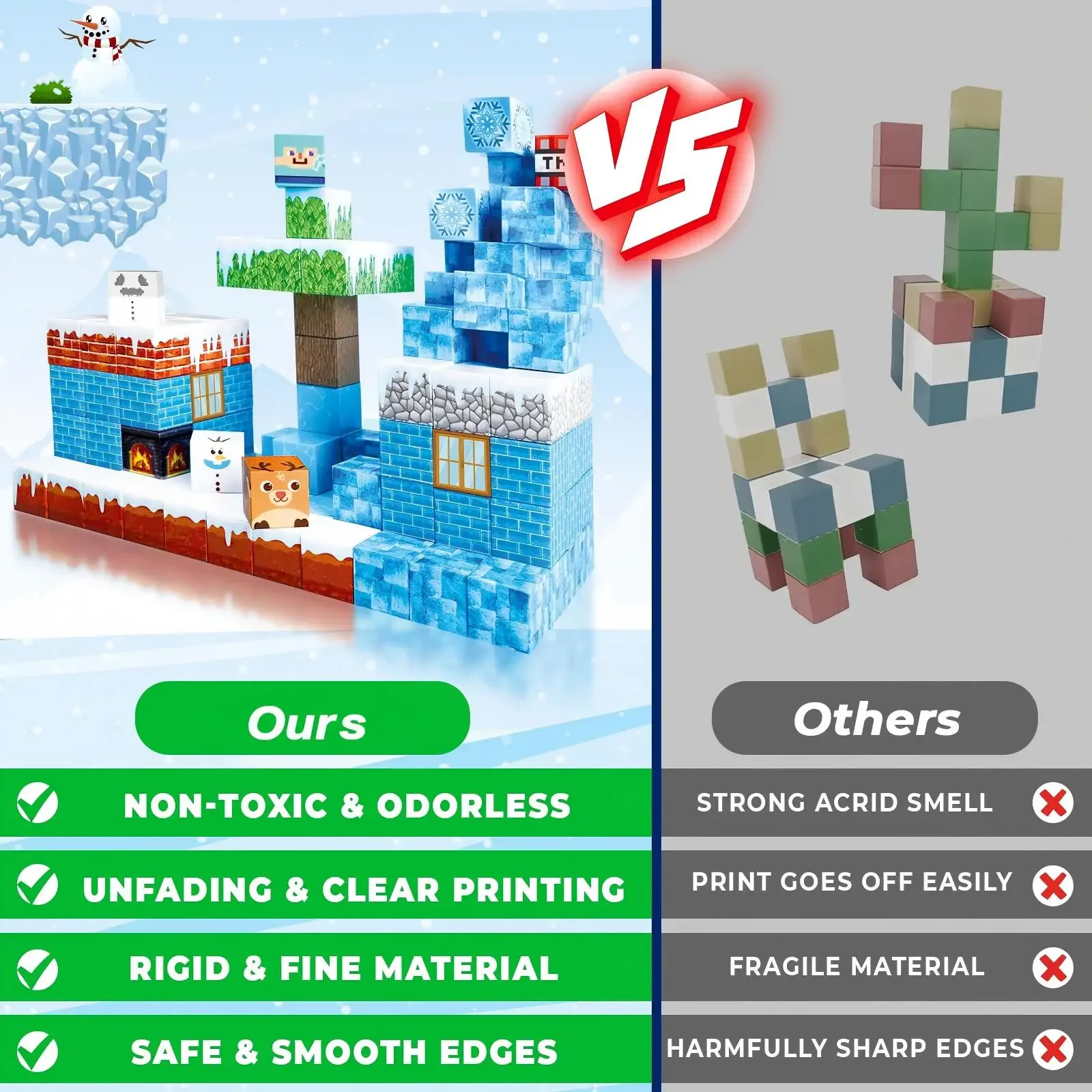 자석 블록 STEM 몬테소리 교육용 조립 장난감, 크리스마스 생일 선물용 자석 블록 어린이 장난감