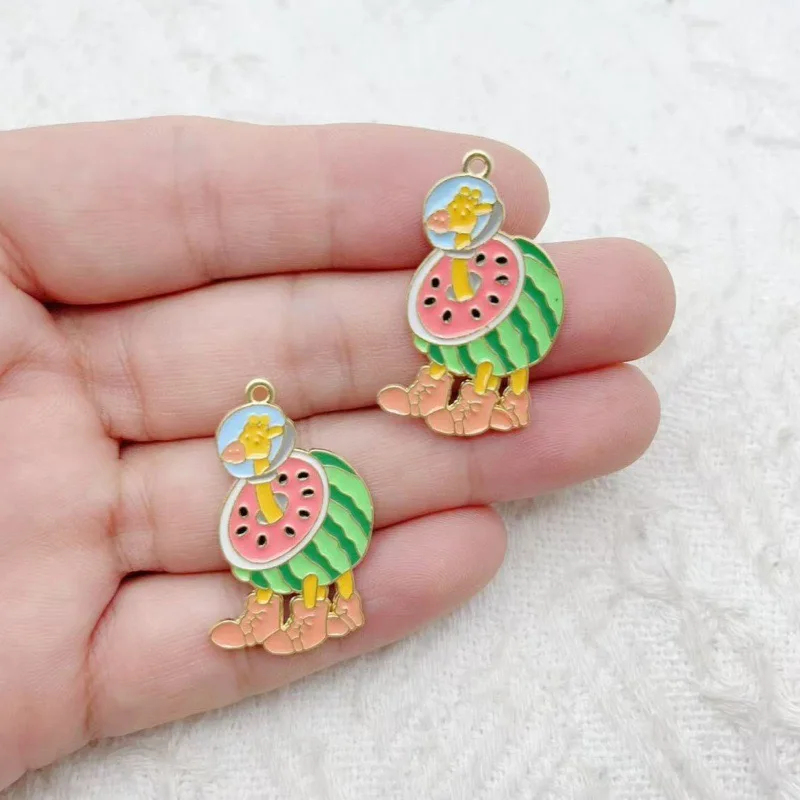 10pcs Creative Alloy Drip Oil Jewelry, Monster, Funny, Abstract, Wooden Stick, Man, Shark, DIY Accessories, Pendant view 5