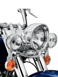 Motorcycle Front Auxiliary Spot Fog Passing Light Lamp Chrome Fits For Harley Davidson Touring Electra Glide 2014-UP Accessory