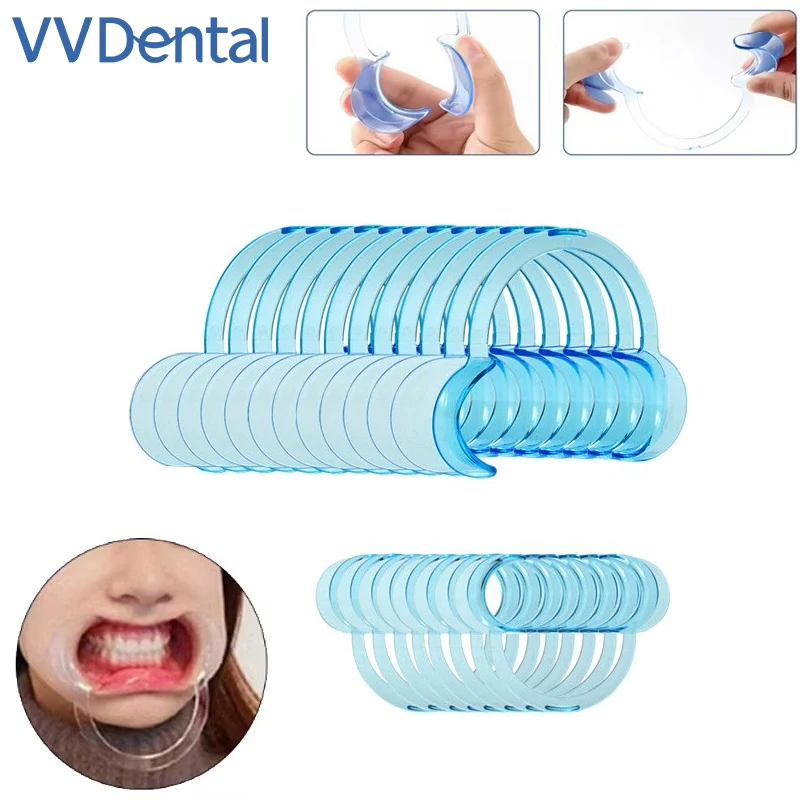 10Pcs/lot Dental Mouth Opener Plastic C Shape Lip Cheek Retractors Clinic Mouth Gag Mouth Expander Orthodontic Tool