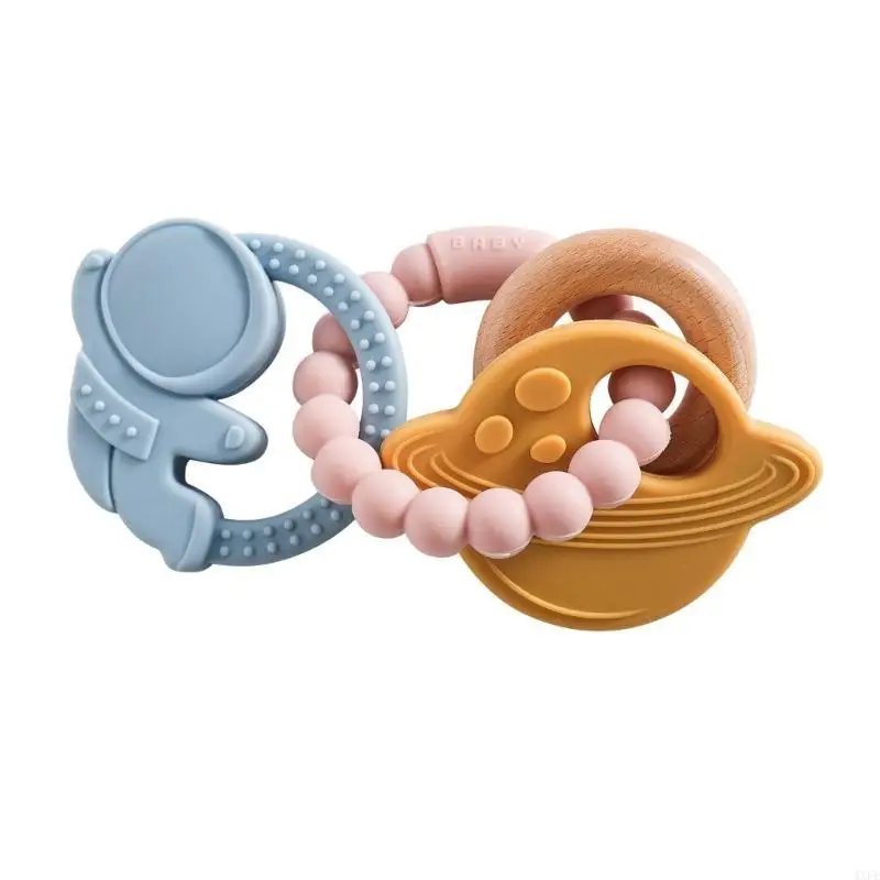  Infant Silicone Teething Bracelet Soft and Safe for Baby 3 Months and Older Easy to Clean Bright Engaging Color Toy view 3