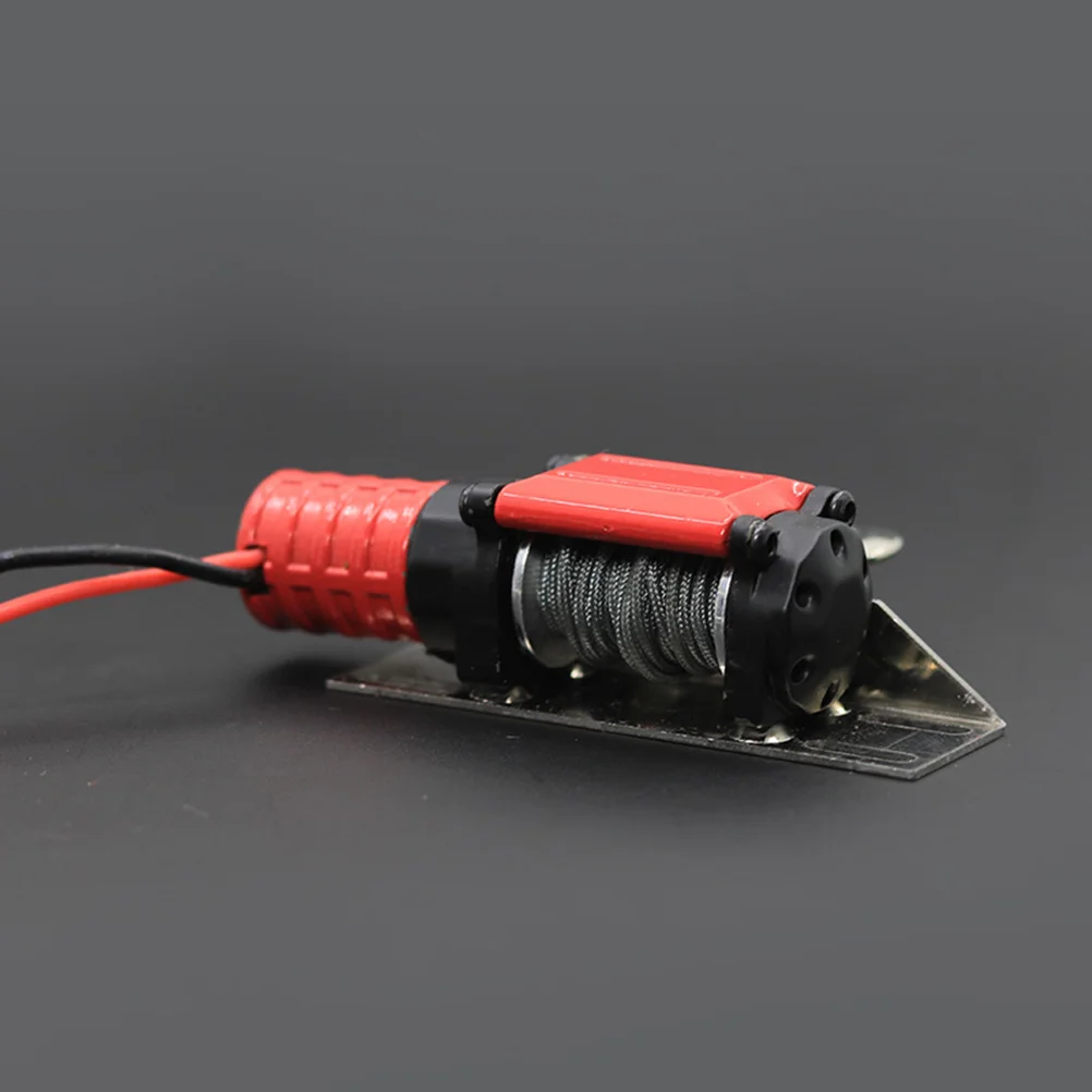 Silnik symulacyjny do samochodu terenowego RC 1/10, czerwono-czarny, wytrzymały, metalowy, elektryczny, o niskim poziomie hałasu, wciągarka do samochodu RC.