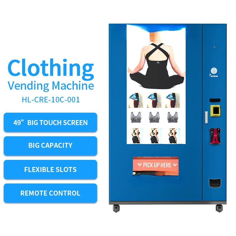 Distributore automatico di abbigliamento di vendita calda in vendita con grande touch screen e lettore di carte di credito