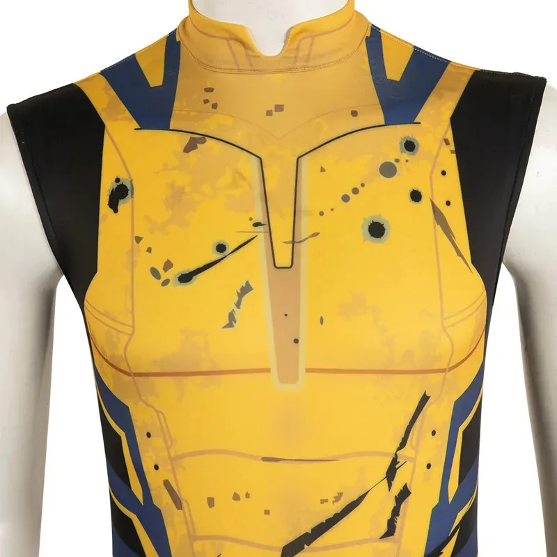 OP01 ปลอมตัวหมาป่า Logan คอสเพลย์แขนกุด Jumpsuit ภาพยนตร์ Death 3 Super Villain เครื่องแต่งกายผู้ใหญ่ผู้ชายบทบาทเล่นแฟนซีปาร์ตี้ Cl6Gd @!