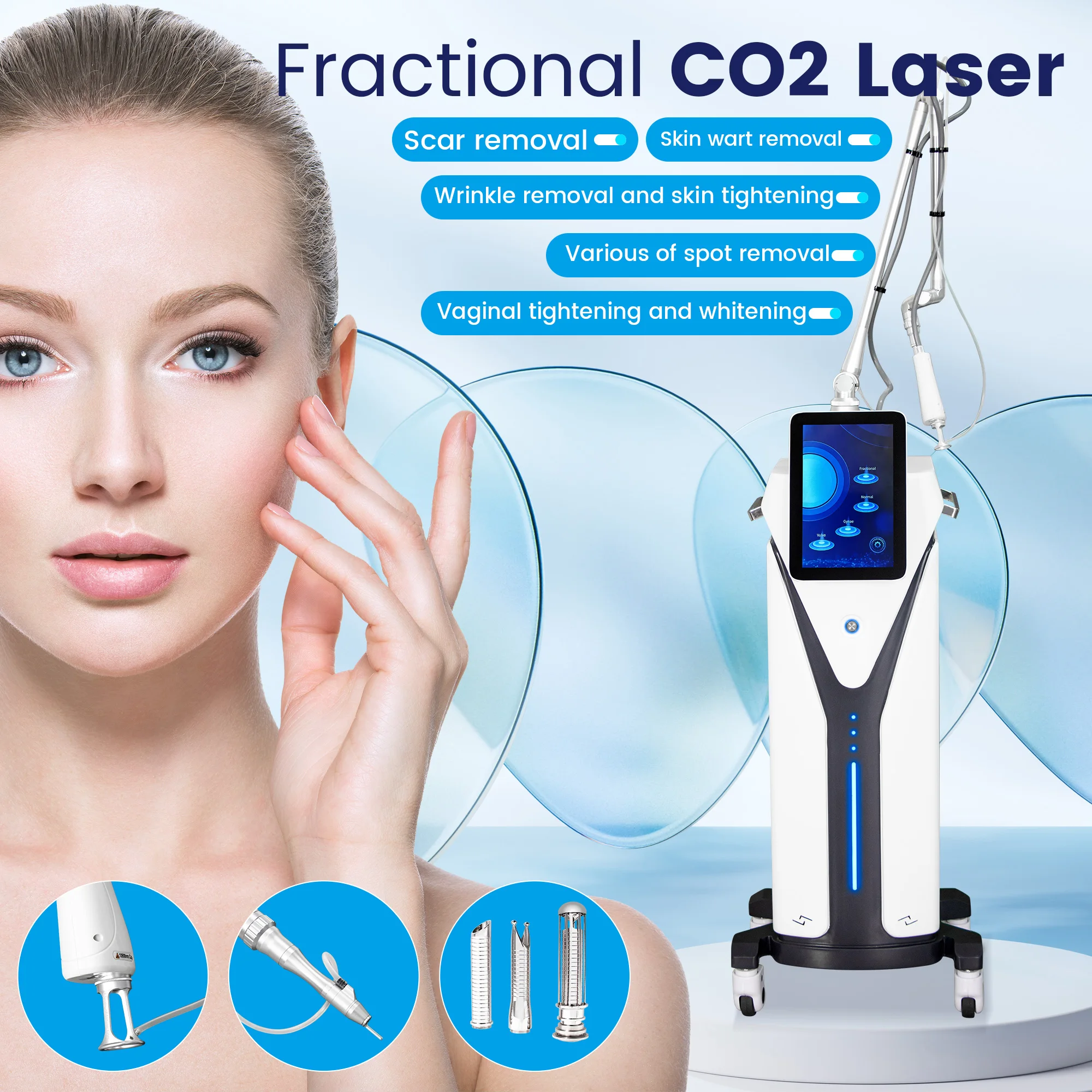 High Power Fractional CO2 Lase Machine, Scar & Acne Scar Removal, Wrinkle Reduction, Stretch Mark Treatment, Skin Tightening